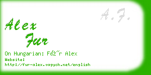 alex fur business card